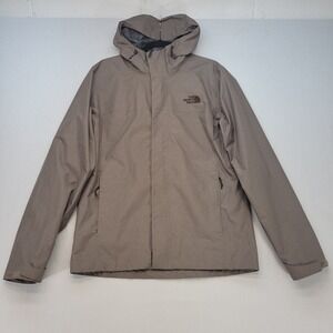 The North Face DryVent Rain Jacket Mens Small Brown Hooded Waterproof Shell